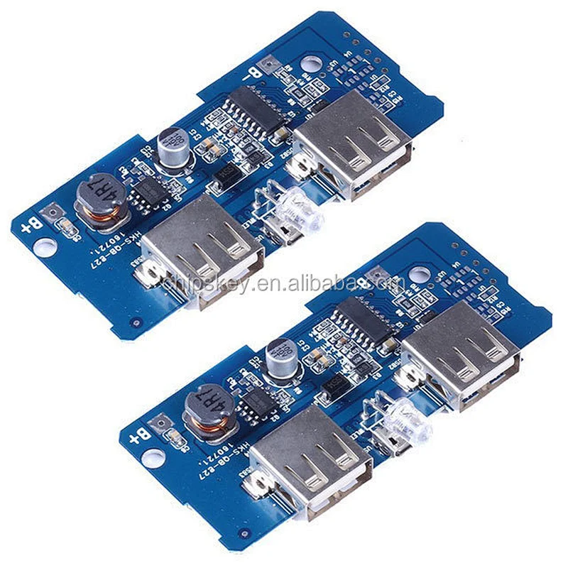 LED Battery indicator Mobile Charger Power bank circuit board 3.7V up to 5V 2A boost
