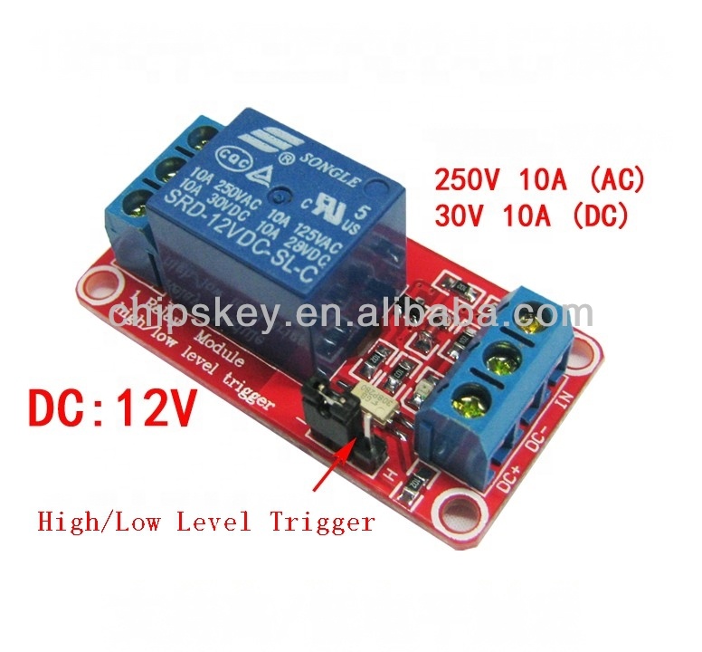 1 Channel 12V relay with Optcoupter, High/Low Level can cutover For Arduinos