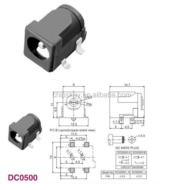 DC 5.5*2.1MM DC-050 Power Adapter Socket