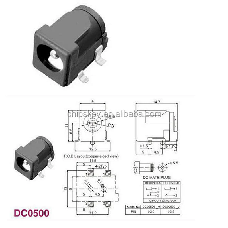 DC 5.5*2.1MM DC-050 Power Adapter Socket