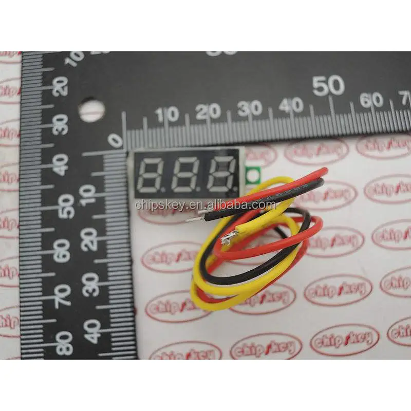 Yellow 0.28 inch ultra-small digital DC voltage meter three-wire digital adjustable DC 0-100V