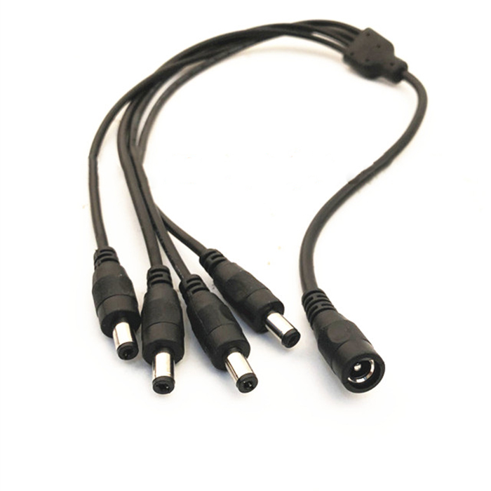 Top Quality 4 Way 2.1x5.5mm DC Barrel Jack Splitter 1 Female to 4 Male
