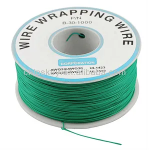 PCB Solder 0.25mm Tin Plated Copper Cord Dia Wire-wrapping Wire 305M 30AWG Green