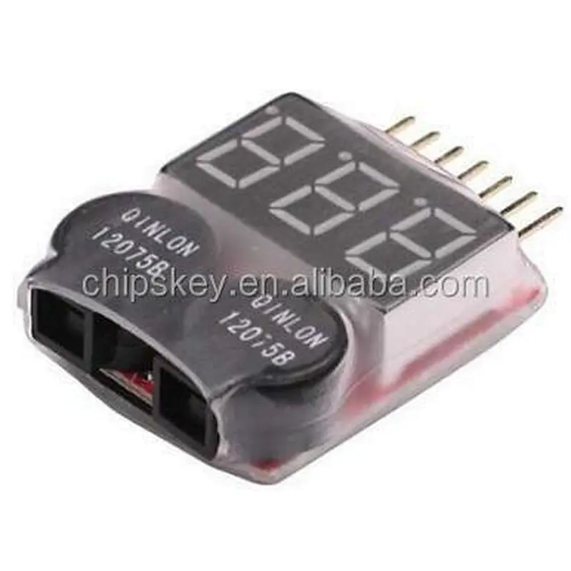 Lipo Digital Battery Voltage Checker with Warning Alarm