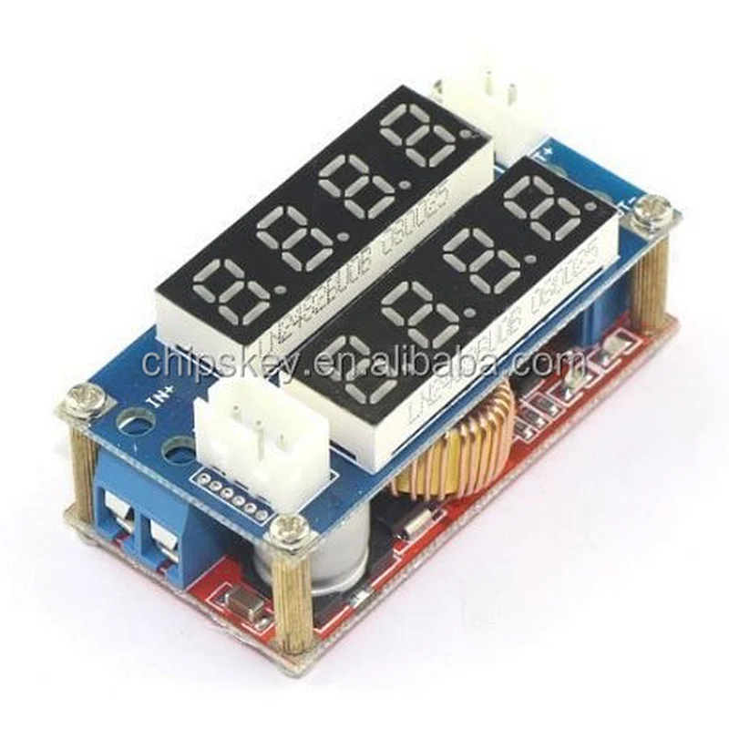 DC-DC Converter Buck Regulator 5V-30V to 0.8-29V Constant Current/Voltage Power Supply Module 5A, LED Ammeter Voltmeter Display