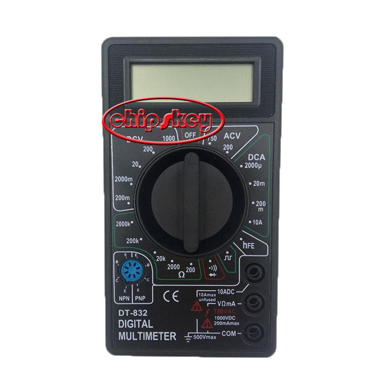 DT832 Digital LCD Multimeter Ohm Voltage Ampere Meter Buzzer Function with Test Probe