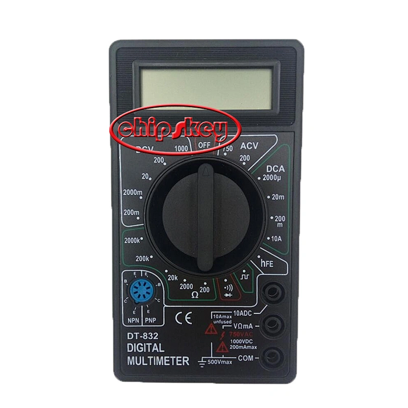 DT832 Digital LCD Multimeter Ohm Voltage Ampere Meter Buzzer Function with Test Probe