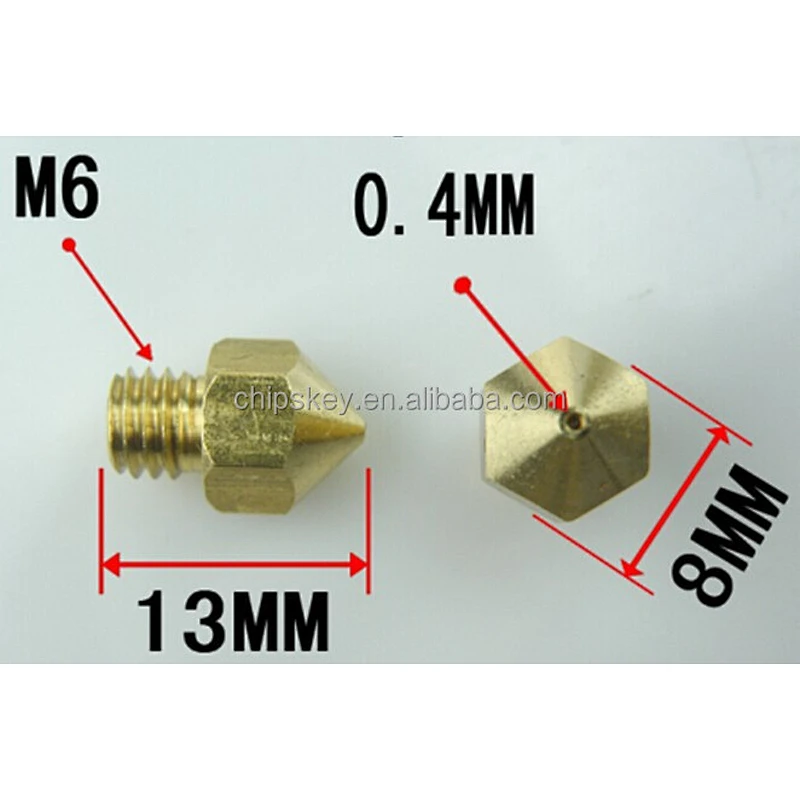 0.4mm Brass Extruder Nozzle Head 1.75mm Filament for 3D Printer