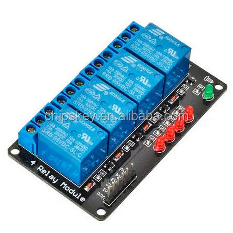 4-Channel 5V Relay Module - Black + Blue DSP  PIC For Arduinos