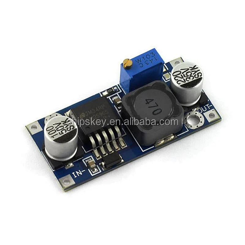 LM2596S; small DC-DC adjustable power supply; a step-down module; the positioning hole; indicating lamp