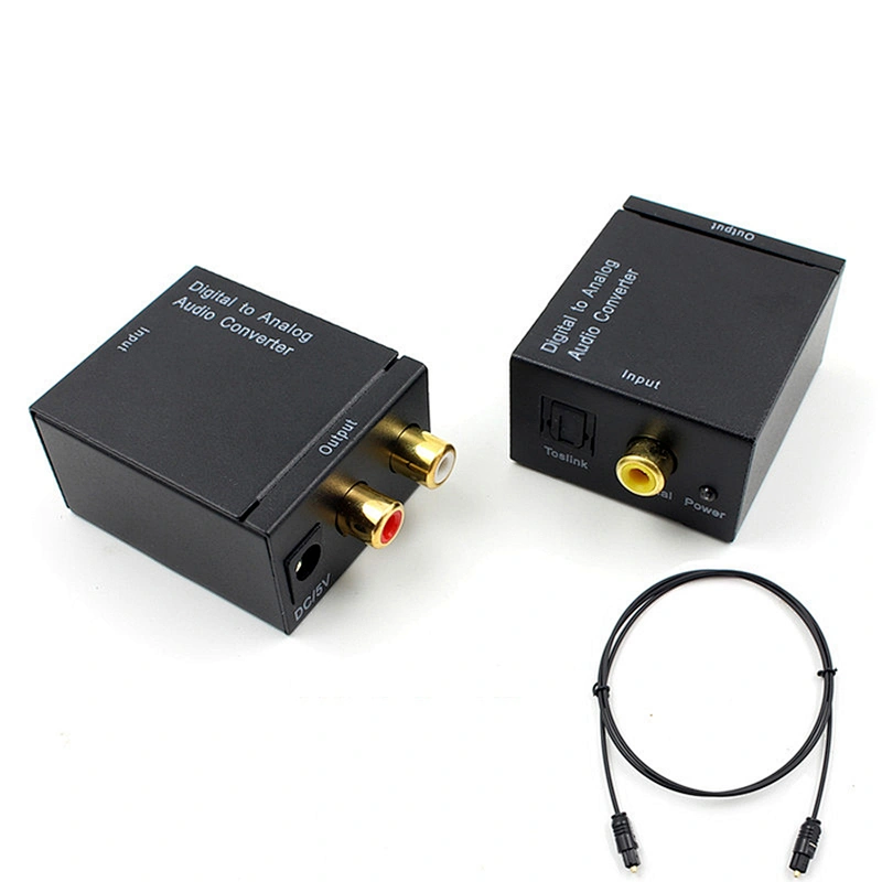 Digital to Analog Audio Converter Toslink RCA Adapter Optical Coaxial Toslink Signal to Analog Audio RCA Converter for