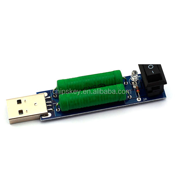 USB Load Tester Discharge Resistance USB Charge Current Detection USB Mini Discharge Load Resistor 2A / 1A Switch
