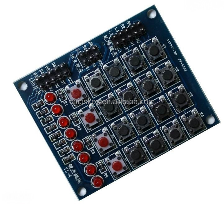 4x4 Keypad Matrix Keyboard Buttons Independent Keyboard Smart Car 8 led