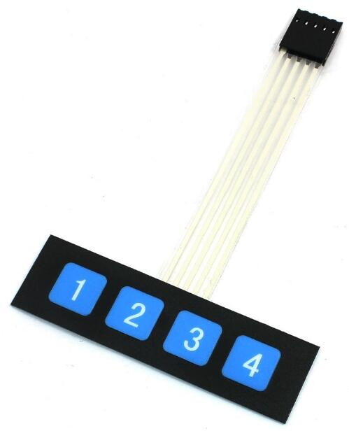 DC 12V 1x4 4 Key Matrix DIY Flat Membrane Switch Control Keypad