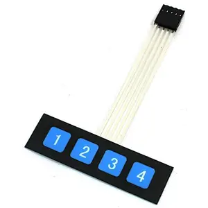 DC 12V 1x4 4 Key Matrix DIY Flat Membrane Switch Control Keypad
