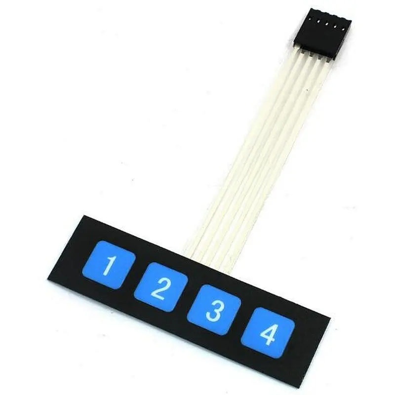DC 12V 1x4 4 Key Matrix DIY Flat Membrane Switch Control Keypad