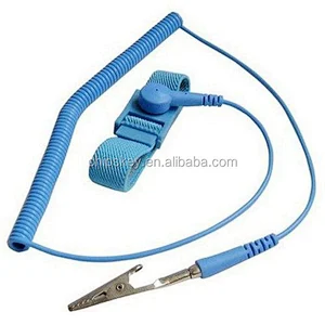 Anti-static Adjustable Elastic Wrist Strap With Coiled Cords