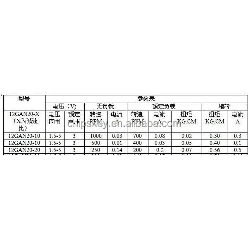 55MM full flight gear motor 3-12V N20 12GAN20-10 1 1000RPM