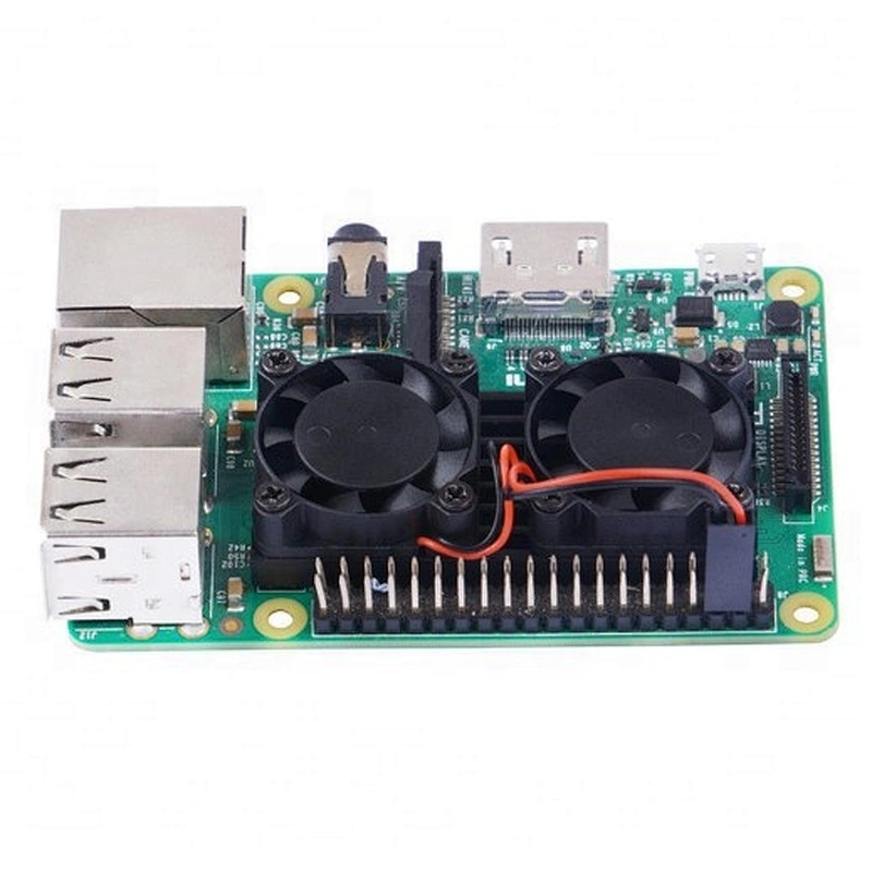 Dual Fan Heatsink with Double Cooling Fans Reduce up to 20 Degrees For Raspberry Pi 3 / 2 / NESPi Case