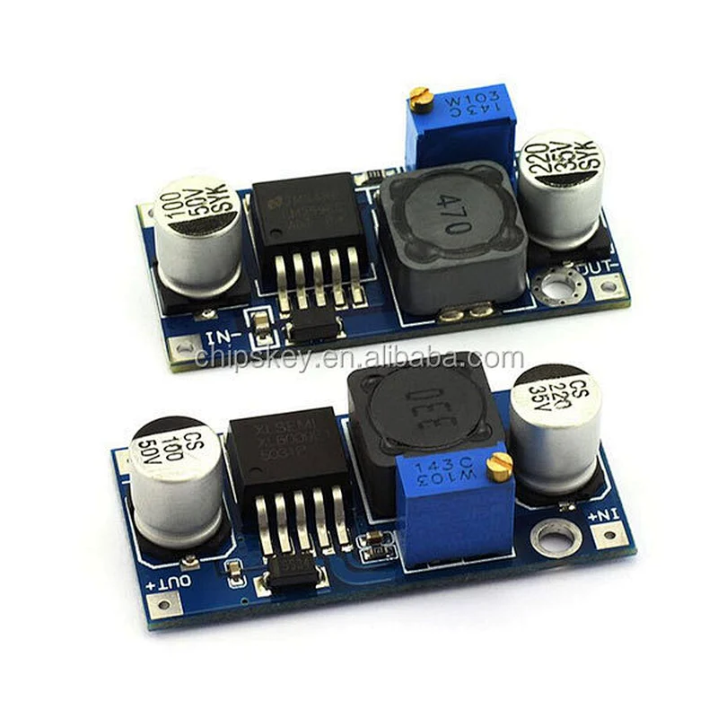 LM2596S; small DC-DC adjustable power supply; a step-down module; the positioning hole; indicating lamp