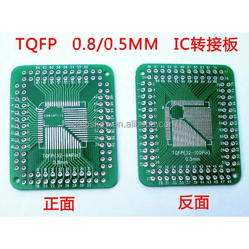 QFP TQFP LQFP TQFP32 TQFP44 TQFP64 TQFP80 TQFP100 0.5MM 0.8MM Pitch IC adapter Socket Adapter plate / PC