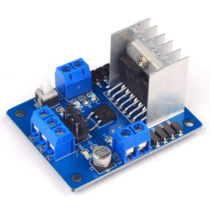 Blue L298N Motor Driver with Switch Double H bridge drive