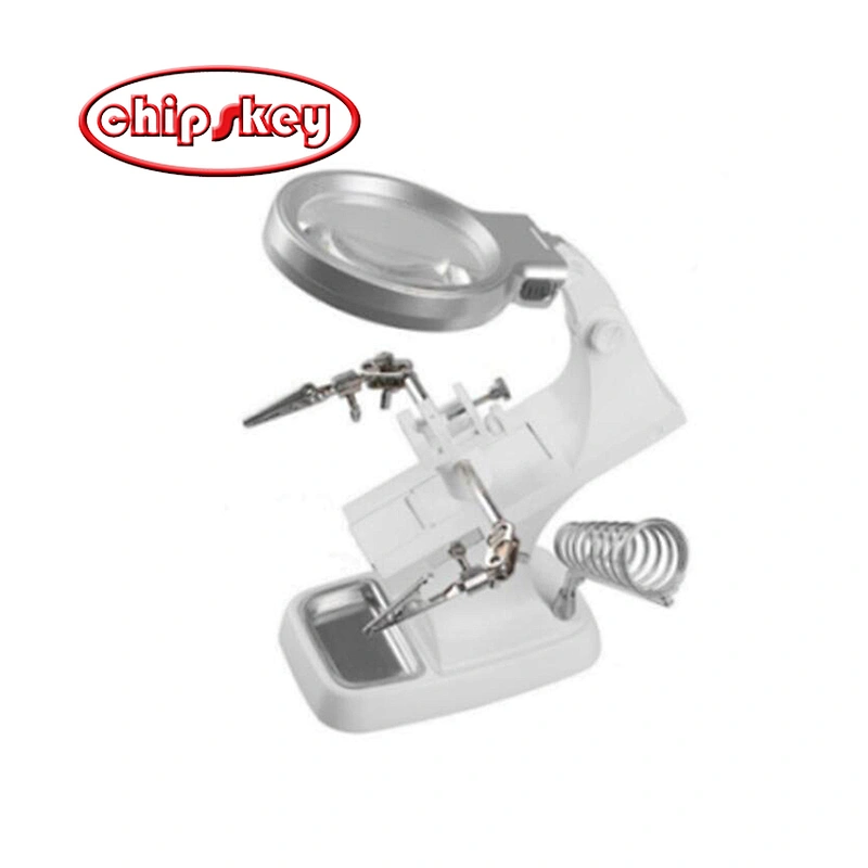 TH7023 Multi-functional Welding Magnifying Glass LED Magnifier 3X/4.5X lip Loupe Desktop Magnifier Third Hand Soldering Iron Rep