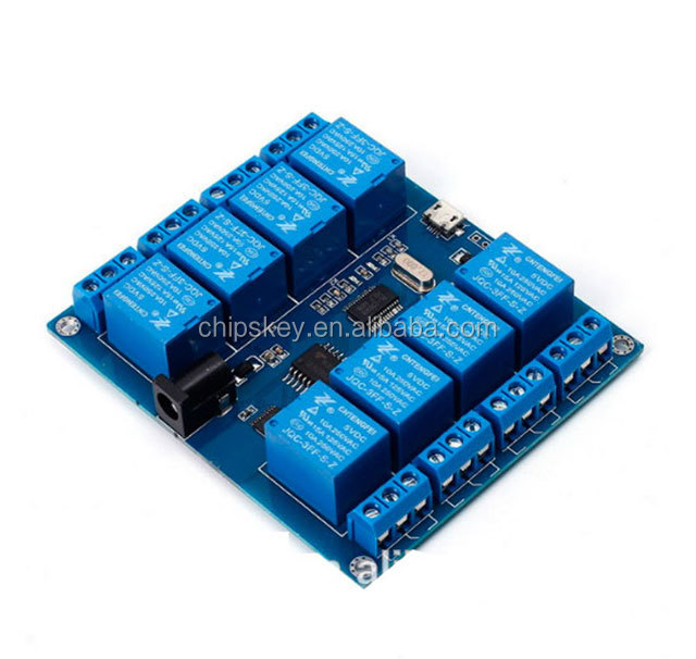 5V 10A 8 Channel Micro USB Relay Module Upper Computer