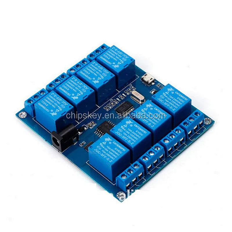 5V 10A 8 Channel Micro USB Relay Module Upper Computer