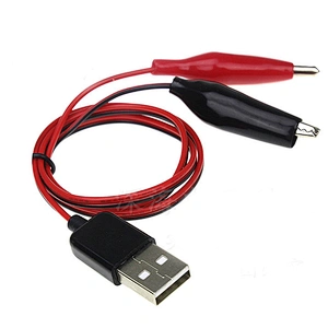 USB to Crocodile test clip 60CM