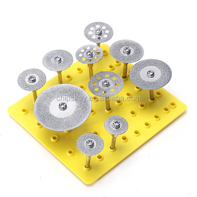 10 Mounted Diamond Slices, Glass section