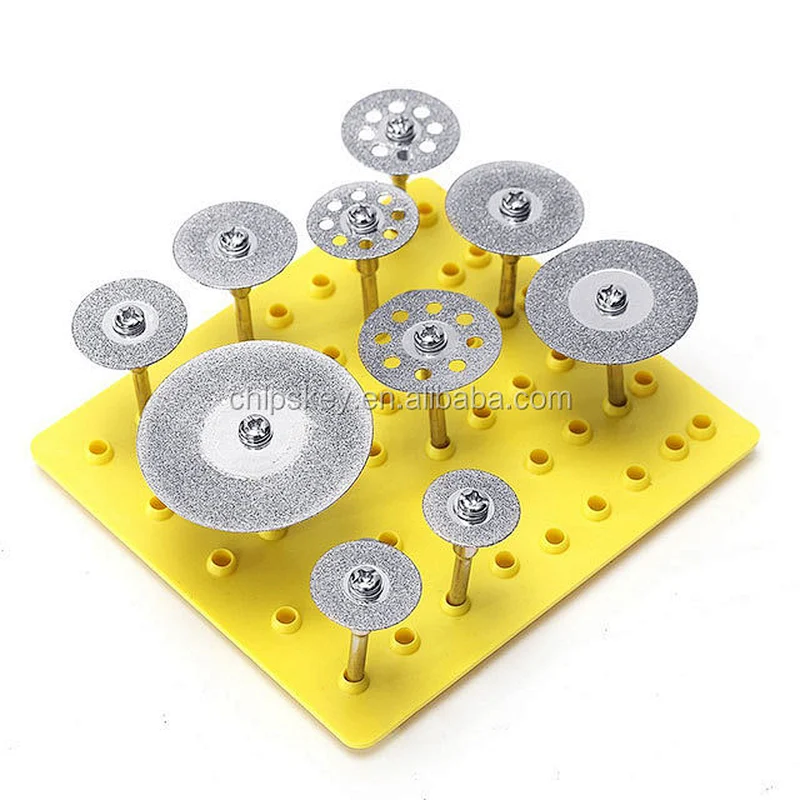 10 Mounted Diamond Slices, Glass section