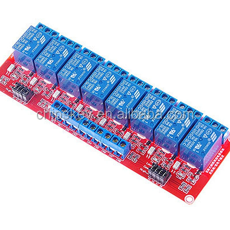 8 Channel 5V/9V/12V/24V relay with Optcoupter, each Channel can cutover high/low Level For Arduinos