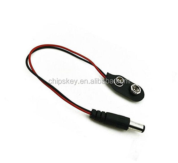 2.1 X 5.5mm Male Dc Plug to 9v Battery Clip