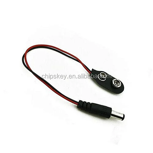 2.1 X 5.5mm Male Dc Plug to 9v Battery Clip