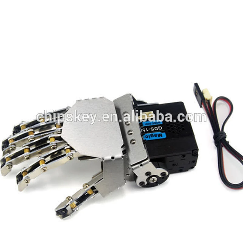 Mini bionic Left Robot hand-five fingers Metal manipulator  car accessories
