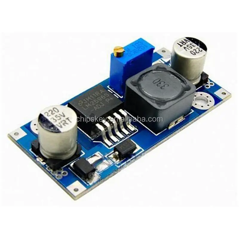 LM2596S; small DC-DC adjustable power supply; a step-down module; the positioning hole; indicating lamp