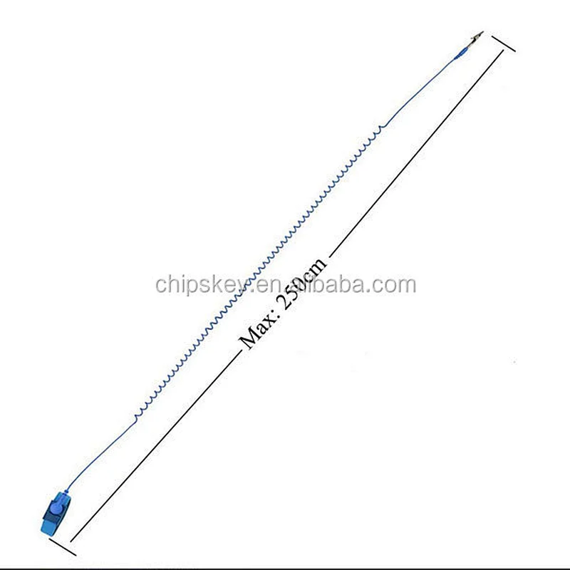 Anti-static Adjustable Elastic Wrist Strap With Coiled Cords