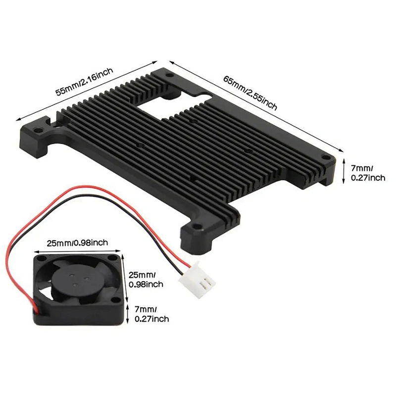 Raspberry Pi 4 Embedded Armor Aluminum Alloy Heatsink With Big Fan