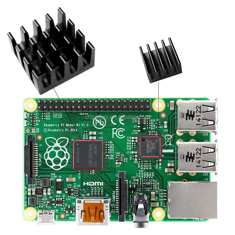 Raspberry Pi B+/2/3 Black Aluminum Heat Sink