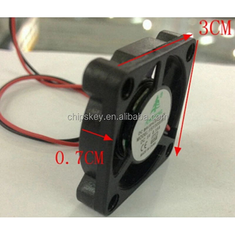 Brushless DC Cooling Fan 3007S 7 Blade 5V 0.15A 2 Wire 30x30x7mm