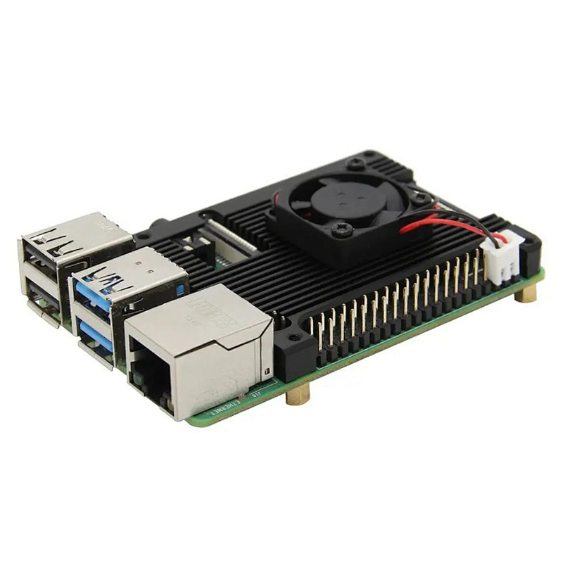 Raspberry Pi 4 Embedded Armor Aluminum Alloy Heatsink With Big Fan