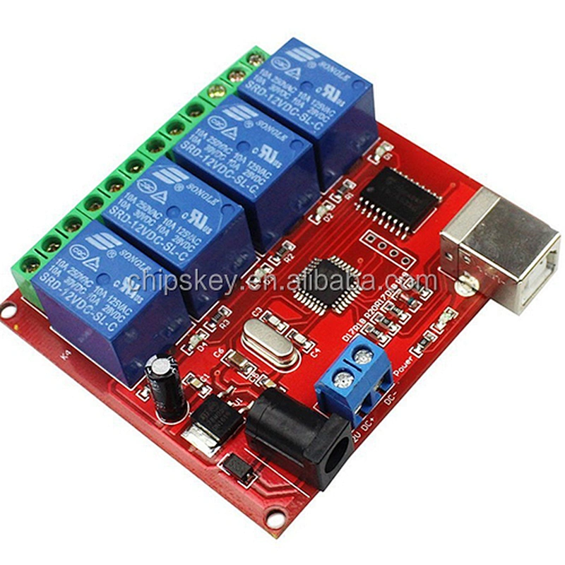 USB Control Switch 4-Channel 12V Relay Module