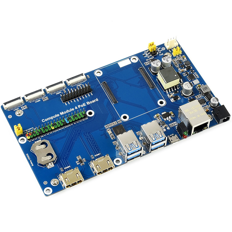 Raspberry Pi Compute Module 4 IO Board With PoE Feature  for all Variants of CM4