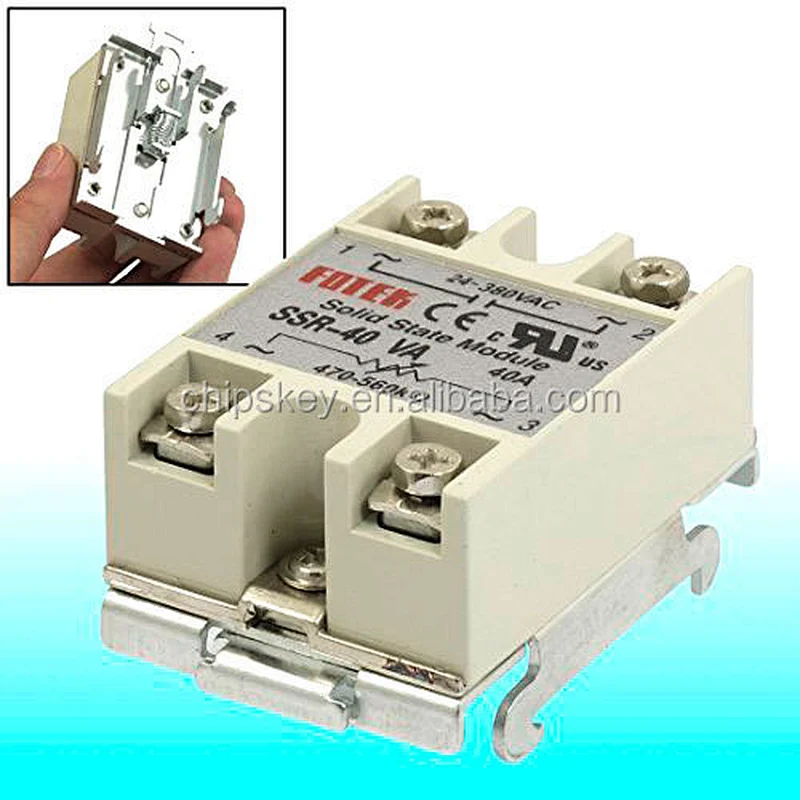 SSR-40VA 40A Metal Base Resistance Regulator Solid State Relay 500 Kohm