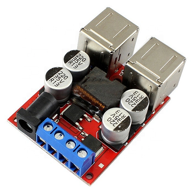 DC8V-35V To 5V 8A Power Step Down Module 4-Port USB Mobile Phone Car Charger Support Fast Charge