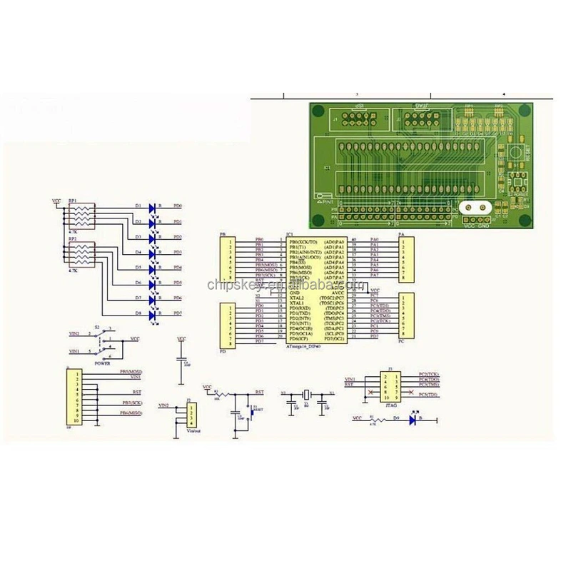 Minimum system board ATmega16 ATMEGA32 ATMEGA8535
