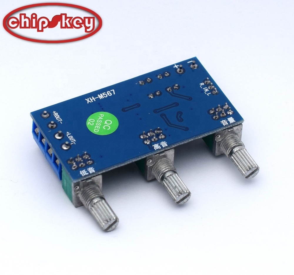 XH-M567 DC12-24V 80W x 2 Digital Audio TPA3116D2 Treble Bass Regulating Preset Pre amplifier Board