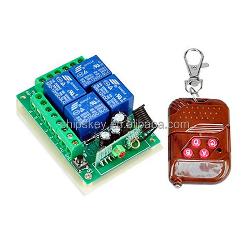 Green 12V 2-Channels Relay Remote Module