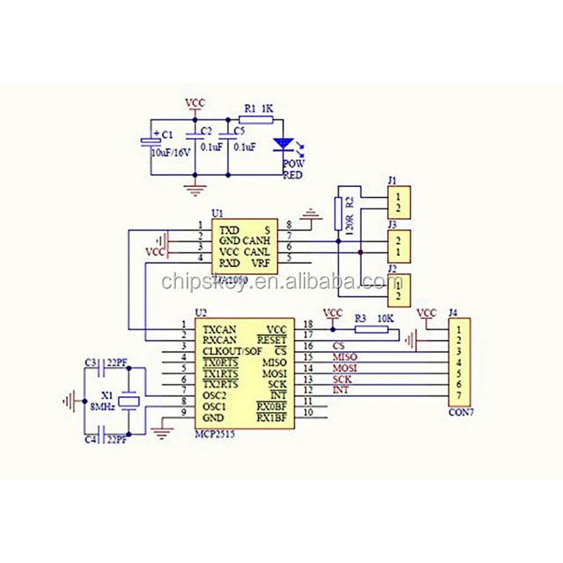 MCP2515 CAN Bus Module TJA1050 Receiver SPI Protocol